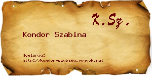 Kondor Szabina névjegykártya