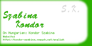 szabina kondor business card